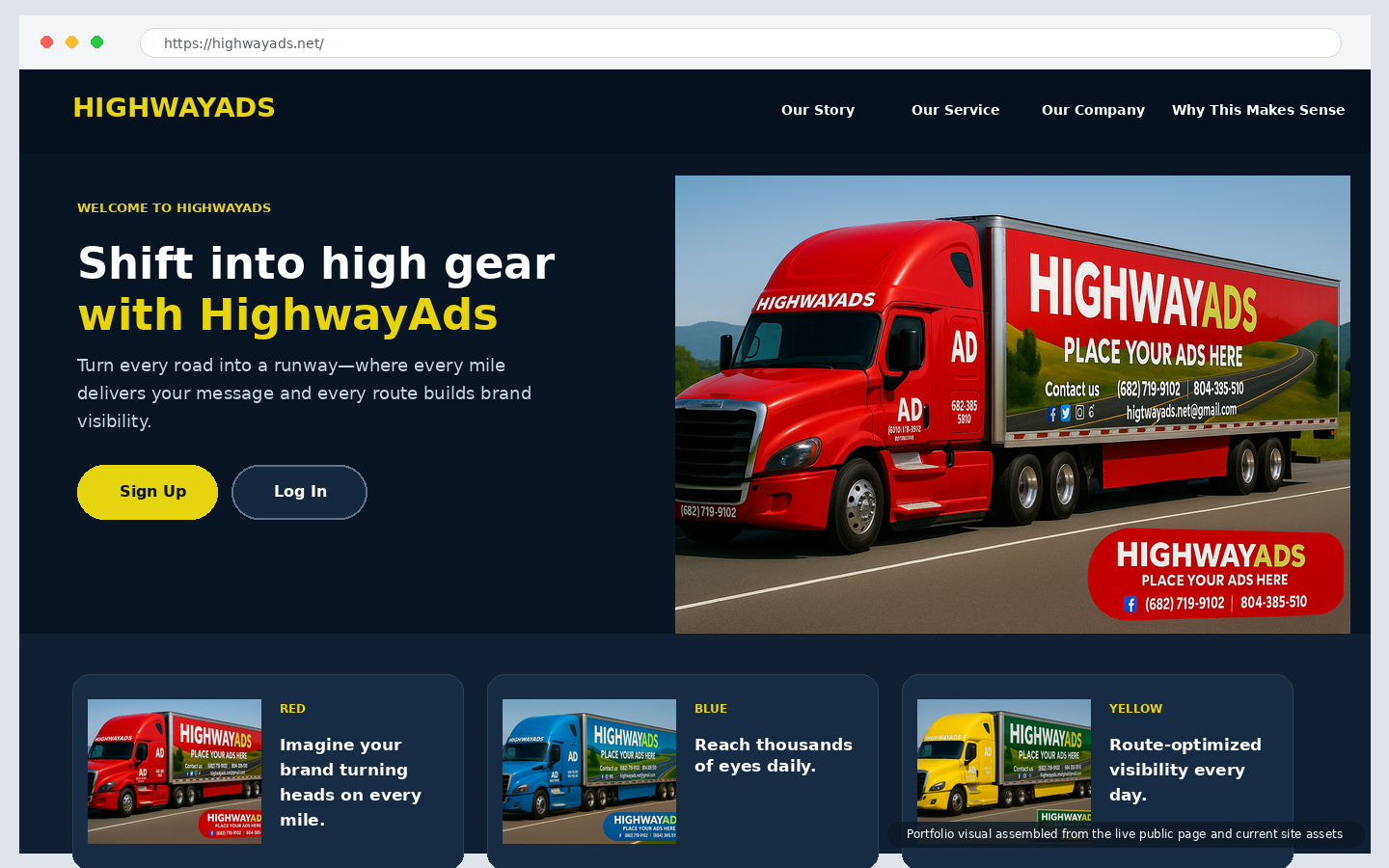 Highwayads.net public homepage